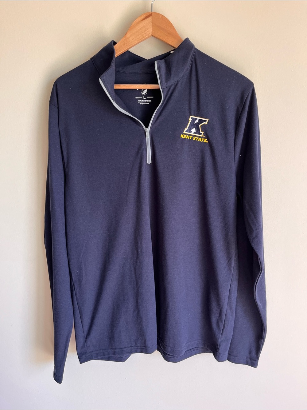 League 91 Men's NEW Kent State University (KSU) Navy Blue Embroidered 1/4 Zip L